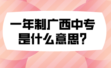 一年制廣西中專是什么意思?