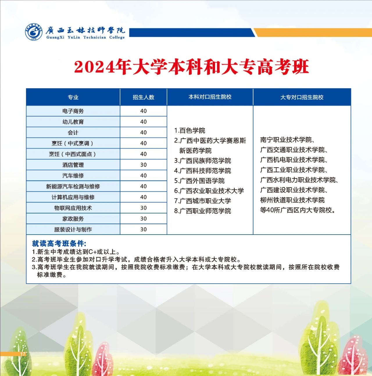 高考班招生計劃