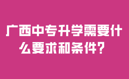 廣西中專升學需要什么要求和條件？